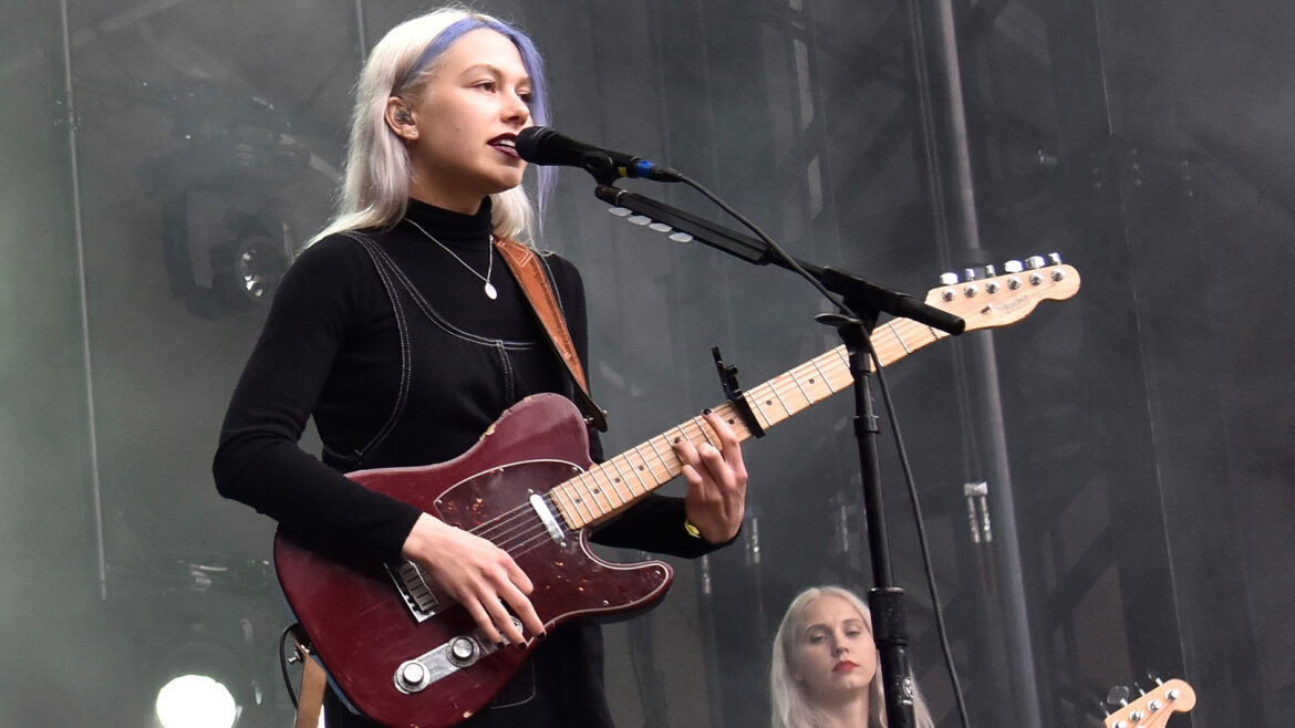 phoebe bridgers pink guitar shirt