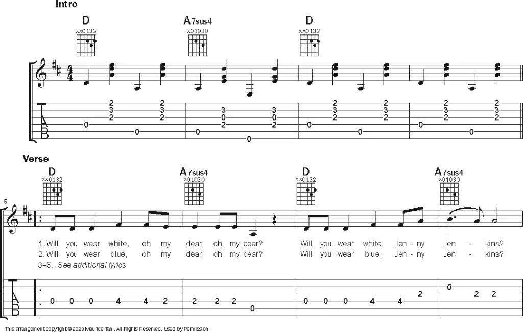 Jenny Jenkins guitar lesson music notation sheet 1