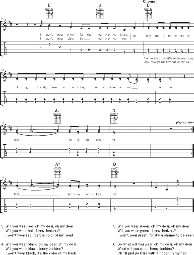 Jenny Jenkins guitar lesson music notation sheet 2